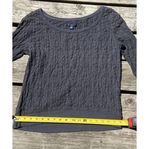American Eagle Outfitters Lace Shirt Women's Medium Charcoal Grey Y2K Preppy - Picture 6 of 12